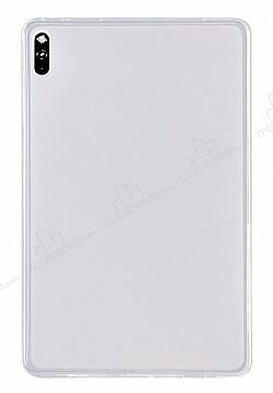 Huawei MatePad 10.4 Kılıf Şeffaf Beyaz Silikon Kılıf - 1