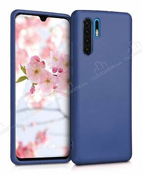 Huawei P30 Pro Mat Lacivert Silikon Kılıf - 1