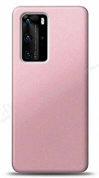 Huawei P40 Rose Gold Mat Silikon Kılıf - 1