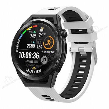 Huawei Watch GT 2 46 mm Beyaz-Siyah Silikon Kordon - 1