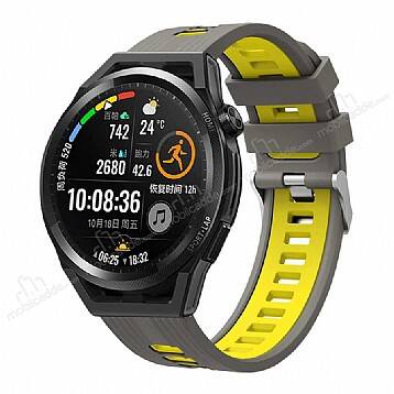 Huawei Watch GT 2 46 mm Gri-Sarı Silikon Kordon - 1