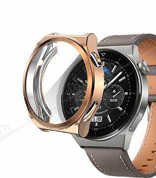 Huawei Watch GT 3 Pro 43mm Ekran Koruyucu Rose Gold Silikon Kılıf - 1