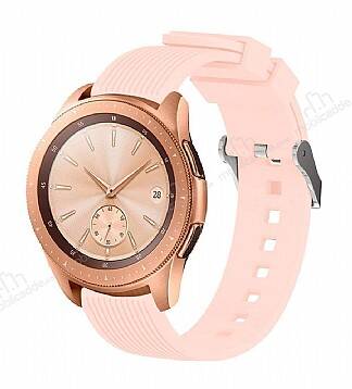 Huawei Watch GT2 Pro Çizgili Sand Pink Silikon Kordon - 1