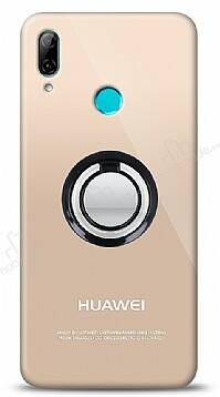 Huawei Y7 2019 Siyah Tutuculu Şeffaf Kılıf - 1