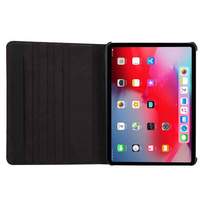 iPad Pro 12.9 2020 360 Derece Döner Standlı Deri Kılıf - 5