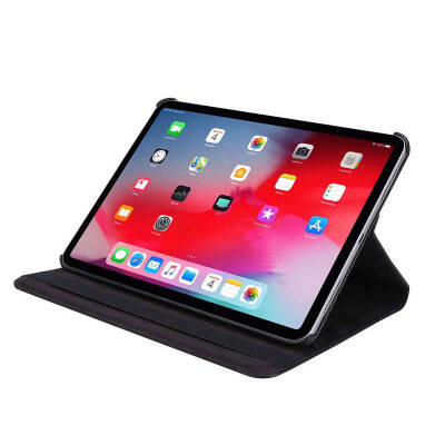 iPad Pro 12.9 2020 360 Derece Döner Standlı Deri Kılıf - 4