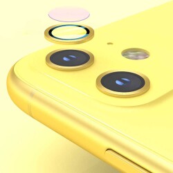 iPhone 11 Metal Kenarlı Cam Siyah Kamera Lensi Koruyucu - 4