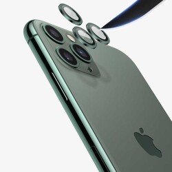 iPhone 11 Pro Crystal Taşlı Kırmızı Kamera Lensi Koruyucu - 3