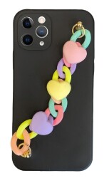 iPhone 11 Pro Max Bilek Askılı Zincirli Kamera Korumalı Siyah Kılıf - 1