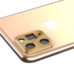 iPhone 11 Pro Max Gold Metal Kamera Lensi Koruyucu - 1