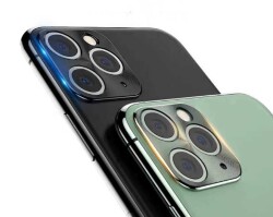 iPhone 11 Pro Max Mavi Metal Kamera Lensi Koruyucu - 4