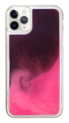 iPhone 11 Pro Neon Kumlu Pembe Silikon Kılıf - 1