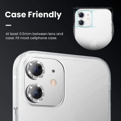 iPhone 11 Pro Silver Taşlı Kamera Lens Koruyucu - 2