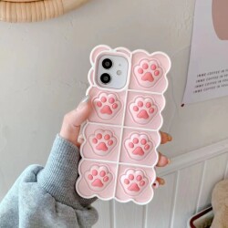 iPhone 12 / 12 Pro 6.1 inç Push Pop Bubble Pati Pembe Silikon Kılıf - 7