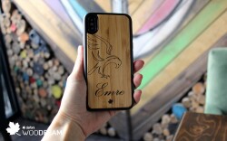 iPhone 12 Mini 5.4 inç Kartal Kişiye Özel Ahşap Kılıf - 2