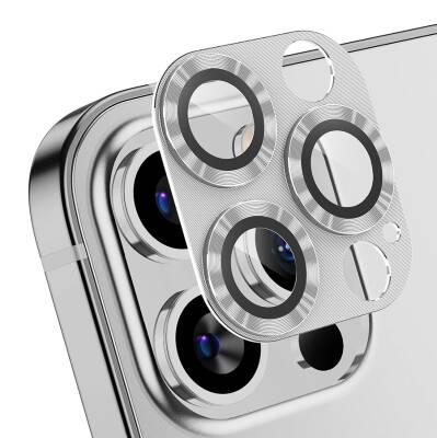 iPhone 12 Pro Max Metal Silver Kamera Lens Koruyucu - 1