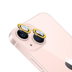 iPhone 13 Mini Neon Sarı Kamera Lens Koruyucu - 1