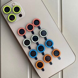 iPhone 13 Mini Neon Sarı Kamera Lens Koruyucu - 3