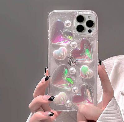 iPhone 13 / iPhone 14 3 Boyutlu Kalpli Hologram Silikon Kılıf - 2