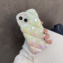 iPhone 14 3D Glitter Elmas Silikon Kılıf - 8