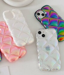 iPhone 14 3D Glitter Elmas Silikon Kılıf - 13