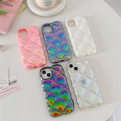 iPhone 14 Pro 3D Glitter Elmas Beyaz Silikon Kılıf - 6