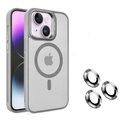 iPhone 14 Wireless Şarj Özellikli Kamera Lens Koruyuculu Kılıf - 4