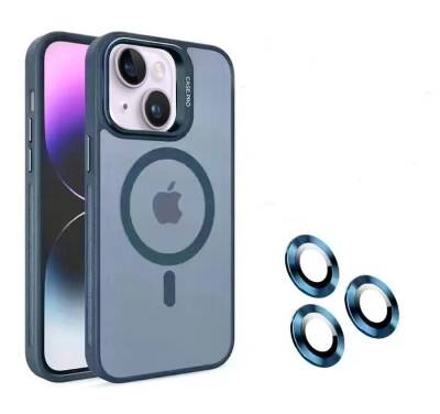 iPhone 14 Wireless Şarj Özellikli Kamera Lens Koruyuculu Kılıf - 7