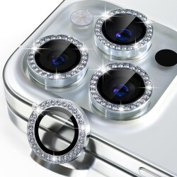 iPhone 15 Pro Max Crystal Taşlı Kamera Lensi Koruyucu - 6