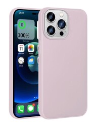 iPhone 15 Pro Max Kamera Korumalı Mat Rose Gold Silikon Kılıf - 1