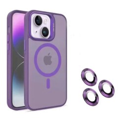 iPhone 15 Wireless Şarj Özellikli Kamera Lens Koruyuculu Kılıf - 10