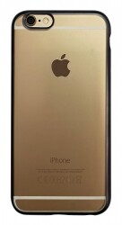 iPhone 6 / 6S Siyah Kenarlı Mat Silikon Kılıf - 1