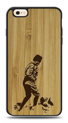 iPhone 6 Plus / 6S Plus Atatürk Silüet Ahşap Kılıf - 1