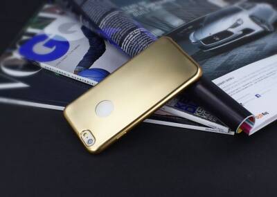 iPhone 6 Plus / 6S Plus Metalik Gold Silikon Kılıf - 2