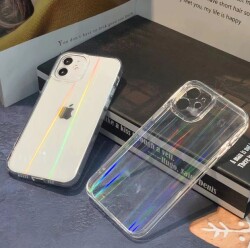 iPhone 7 Plus / 8 Plus Kamera Korumalı Hologram Gökkuşağı Silikon Kılıf - 8