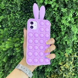 iPhone 7 Plus / 8 Plus Push Pop Bubble Tavşan Mor Silikon Kılıf - 2