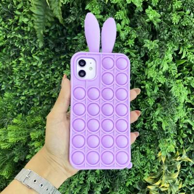 iPhone 7 Plus / 8 Plus Push Pop Bubble Tavşan Mor Silikon Kılıf - 4