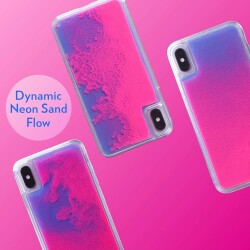 iPhone XS Max Neon Kumlu Pembe Silikon Kılıf - 4