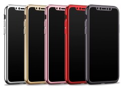 Joyroom iPhone X / XS 360 Derece Koruma Siyah Rubber Kılıf - 7