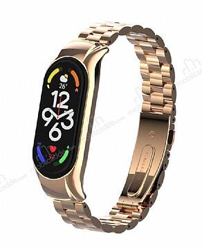 KRD-04 Xiaomi Mi Band 7 Rose Gold Metal Kordon - 1