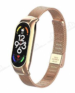 KRD-06 Xiaomi Mi Band 7 Rose Gold Metal Kordon - 1