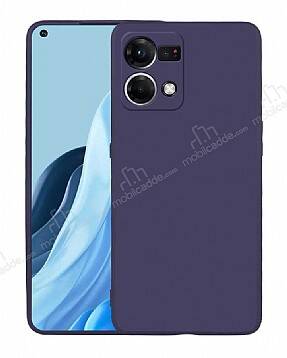 Oppo Reno7 4G Kamera Korumalı Mat Lacivert Silikon Kılıf - 1