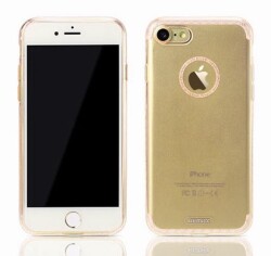 Remax Sunshine iPhone 7 Şeffaf Gold Silikon Kılıf - 1