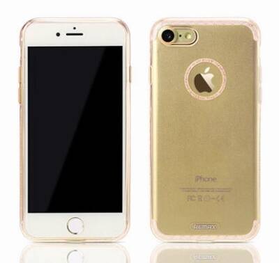 Remax Sunshine iPhone 7 Şeffaf Gold Silikon Kılıf - 2