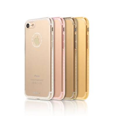 Remax Sunshine iPhone 7 Şeffaf Gold Silikon Kılıf - 4