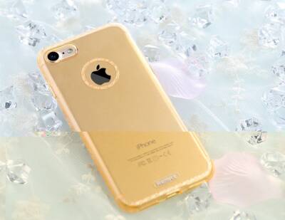 Remax Sunshine iPhone 7 Şeffaf Gold Silikon Kılıf - 6