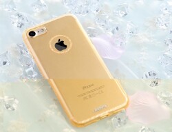 Remax Sunshine iPhone 7 Şeffaf Gold Silikon Kılıf - 7