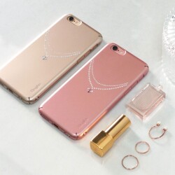 Ringke Noble Slim iPhone 6 / 6S Taşlı Rose Gold Rubber Kılıf - 4