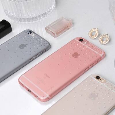 Ringke Noble Slim iPhone 6 / 6S Taşlı Rose Gold Rubber Kılıf - 6