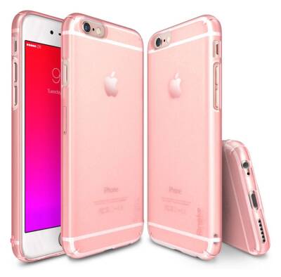 Ringke Slim Frost iPhone 6 / 6S 360 Kenar Koruma Pembe Rubber Kılıf - 1